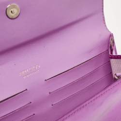 Jimmy Choo Metallic Magenta Leather Clutch