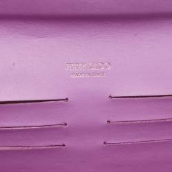 Jimmy Choo Metallic Magenta Leather Clutch