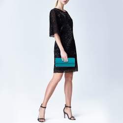 Jimmy Choo Teal Blue Acrylic Sweetie Clutch