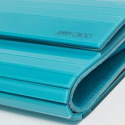 Pre Owned Jimmy Choo Teal Blue Acrylic Sweetie Clutch