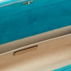 Pre Owned Jimmy Choo Teal Blue Acrylic Sweetie Clutch