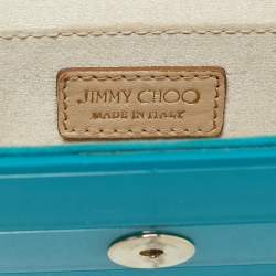 Pre Owned Jimmy Choo Teal Blue Acrylic Sweetie Clutch