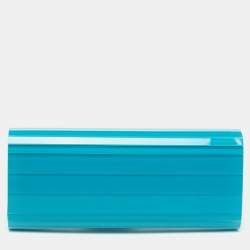 Pre Owned Jimmy Choo Teal Blue Acrylic Sweetie Clutch