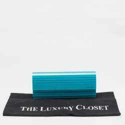 Pre Owned Jimmy Choo Teal Blue Acrylic Sweetie Clutch