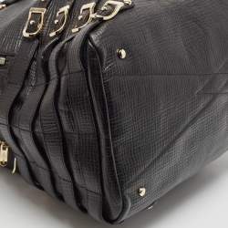 Jimmy Choo Black Textured Leather Blythe M Bag