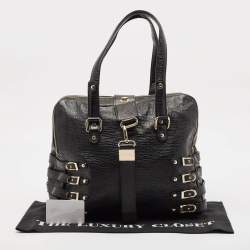 Jimmy Choo Black Textured Leather Blythe M Bag