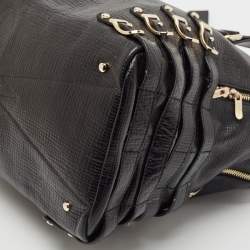 Jimmy Choo Black Textured Leather Blythe M Bag