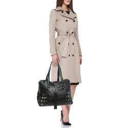 Jimmy Choo Black Textured Leather Blythe M Bag