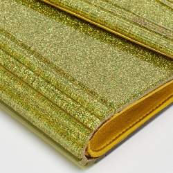 Jimmy Choo Neon Yellow Shimmer Acrylic Perspex Candy Chain Clutch