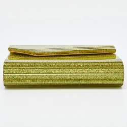 Jimmy Choo Neon Yellow Shimmer Acrylic Perspex Candy Chain Clutch