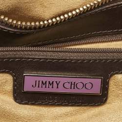 Jimmy Choo Gold/Brown Leather and Snakeskin Alex Shoulder Bag