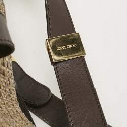 Jimmy Choo Gold/Brown Leather and Snakeskin Alex Shoulder Bag