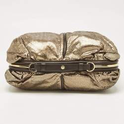 Jimmy Choo Gold/Brown Leather and Snakeskin Alex Shoulder Bag