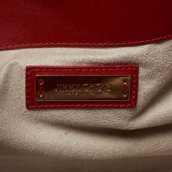 Jimmy Choo Red Suede and Leather Riley Tote