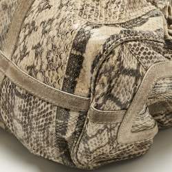 Jimmy Choo Beige Snakeskin and Suede Riki Tote