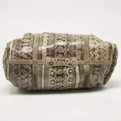 Jimmy Choo Beige Snakeskin and Suede Riki Tote