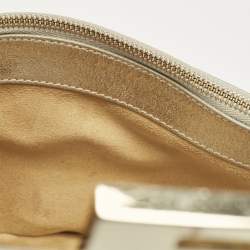 Jimmy Choo Gold Leather Rebel Flap Top Handle Bag