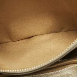 Jimmy Choo Gold Leather Rebel Flap Top Handle Bag