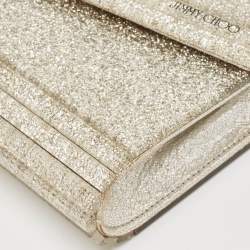 Pre Owned Jimmy Choo Silver Glitter Acrylic and Leather Candy Chain Clutch