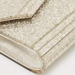 Pre Owned Jimmy Choo Silver Glitter Acrylic and Leather Candy Chain Clutch