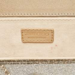 Pre Owned Jimmy Choo Silver Glitter Acrylic and Leather Candy Chain Clutch