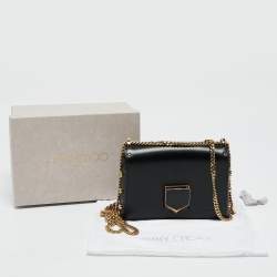 Jimmy Choo Black Leather Lockett City Shoulder Bag