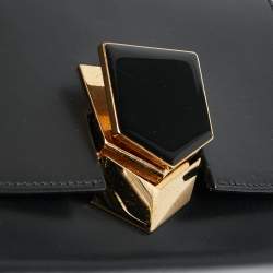 Jimmy Choo Black Leather Lockett City Shoulder Bag