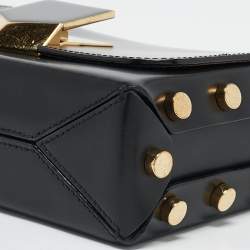Jimmy Choo Black Leather Lockett City Shoulder Bag