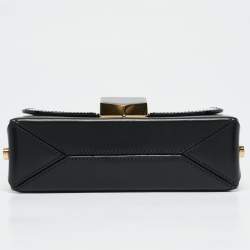 Jimmy Choo Black Leather Lockett City Shoulder Bag