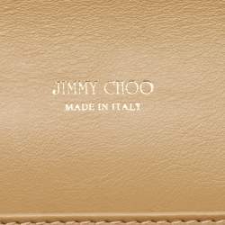Jimmy Choo Gold Leather and Glitter Mesh Reese Continental Clutch