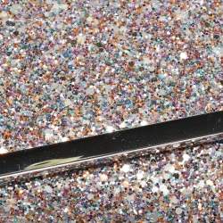 Pre Owned Jimmy Choo Pink Coarse Glitter Emmie Chain Clutch