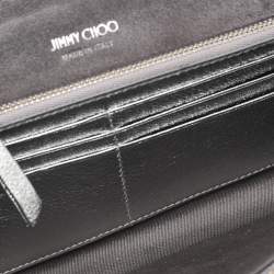 Pre Owned Jimmy Choo Pink Coarse Glitter Emmie Chain Clutch