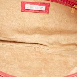 Jimmy Choo Pink Raffia and Leather Front Pocket Tote