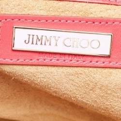 Jimmy Choo Pink Raffia and Leather Front Pocket Tote