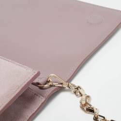 Jimmy Choo Old Rose Suede Varenne Chain Clutch