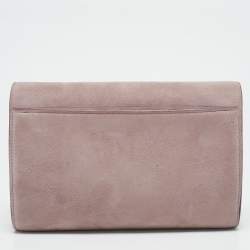 Jimmy Choo Old Rose Suede Varenne Chain Clutch