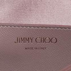 Jimmy Choo Old Rose Suede Varenne Chain Clutch