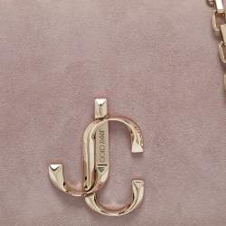 Jimmy Choo Old Rose Suede Varenne Chain Clutch