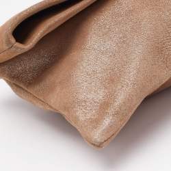 Jimmy Choo Gold Glitter Suede Chandra Clutch