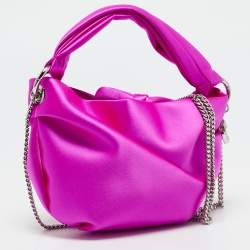 Jimmy Choo Pink Satin Bonny Chain Clutch