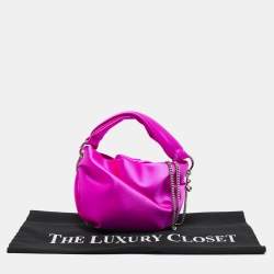 Jimmy Choo Pink Satin Bonny Chain Clutch