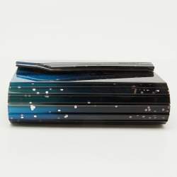 Jimmy Choo Blue Acrylic and Leather Candy Chain Clutch