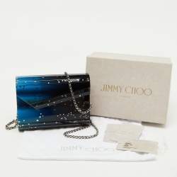 Jimmy Choo Blue Acrylic and Leather Candy Chain Clutch