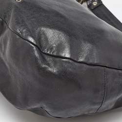 Jimmy Choo Black Leather and Python Small Solar Hobo