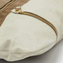 Jimmy Choo Two Tone Grey Leather and Suede Large Mona Tote