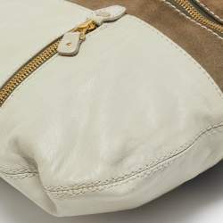 Jimmy Choo Two Tone Grey Leather and Suede Large Mona Tote
