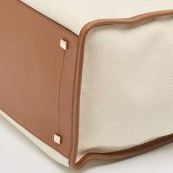 Jimmy Choo Beige/Brown Canvas and Leather Varenne Tote