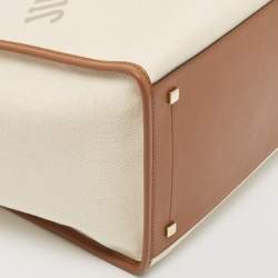 Jimmy Choo Beige/Brown Canvas and Leather Varenne Tote