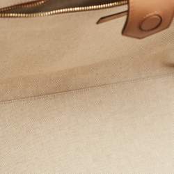 Jimmy Choo Beige/Brown Canvas and Leather Varenne Tote