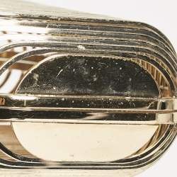 Pre Owned Jimmy Choo Gold Metal Cage Clutch